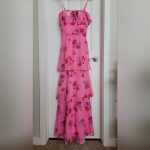 Floral Crystal Doll Tiered Maxi Dress